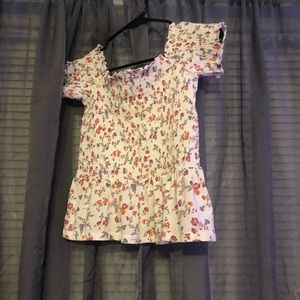 Off The Shoulder Floral American Eagle Top